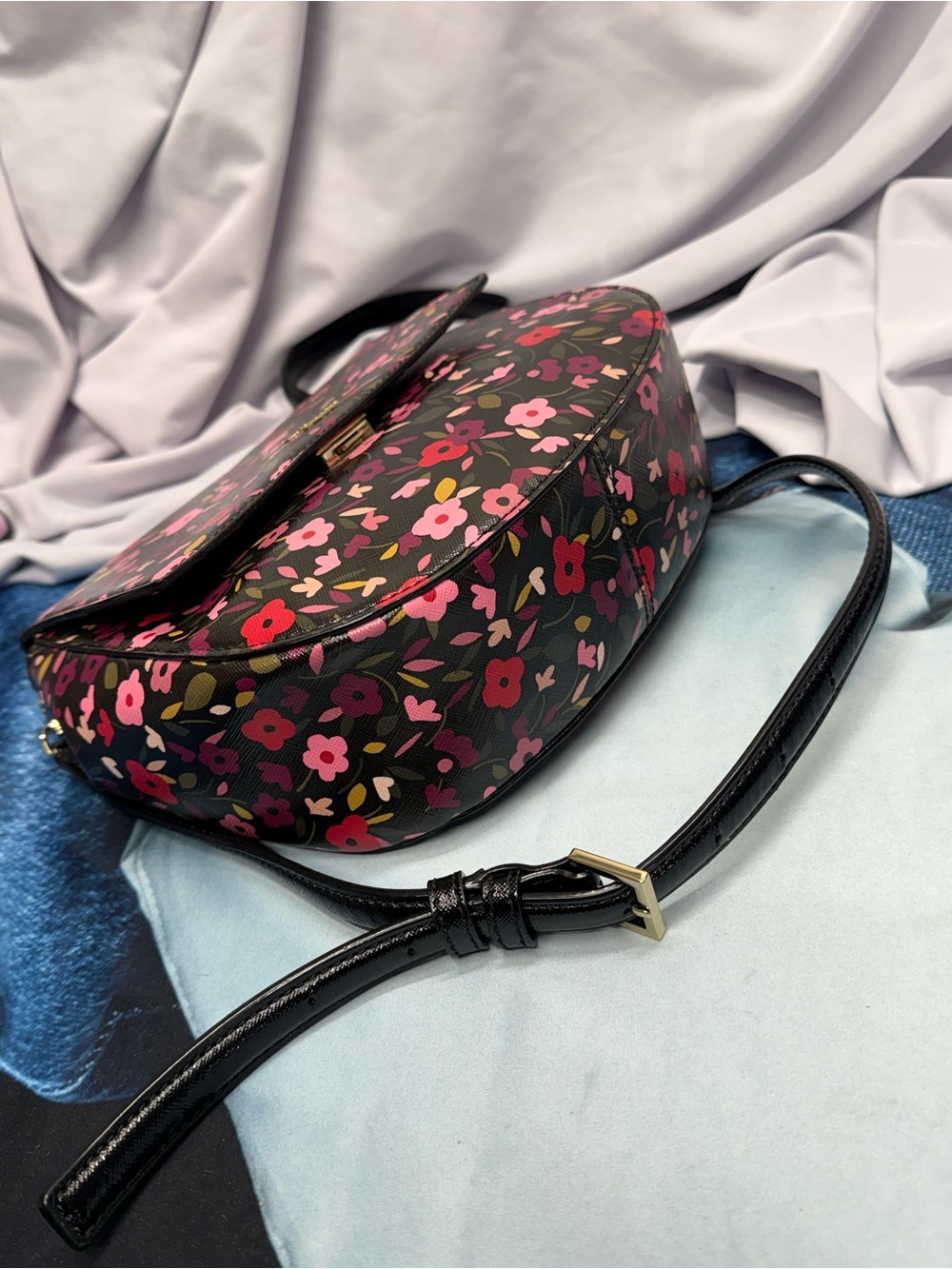 (new+tag) Kate Spade Cameron Boho Black Floral Crossbody Byrdie Collection - Picture 16 of 17